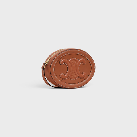 CROSSBODY OVAL PURSE CUIR TRIOMPHE IN SMOOTH CALFSKIN TAN - Image 2